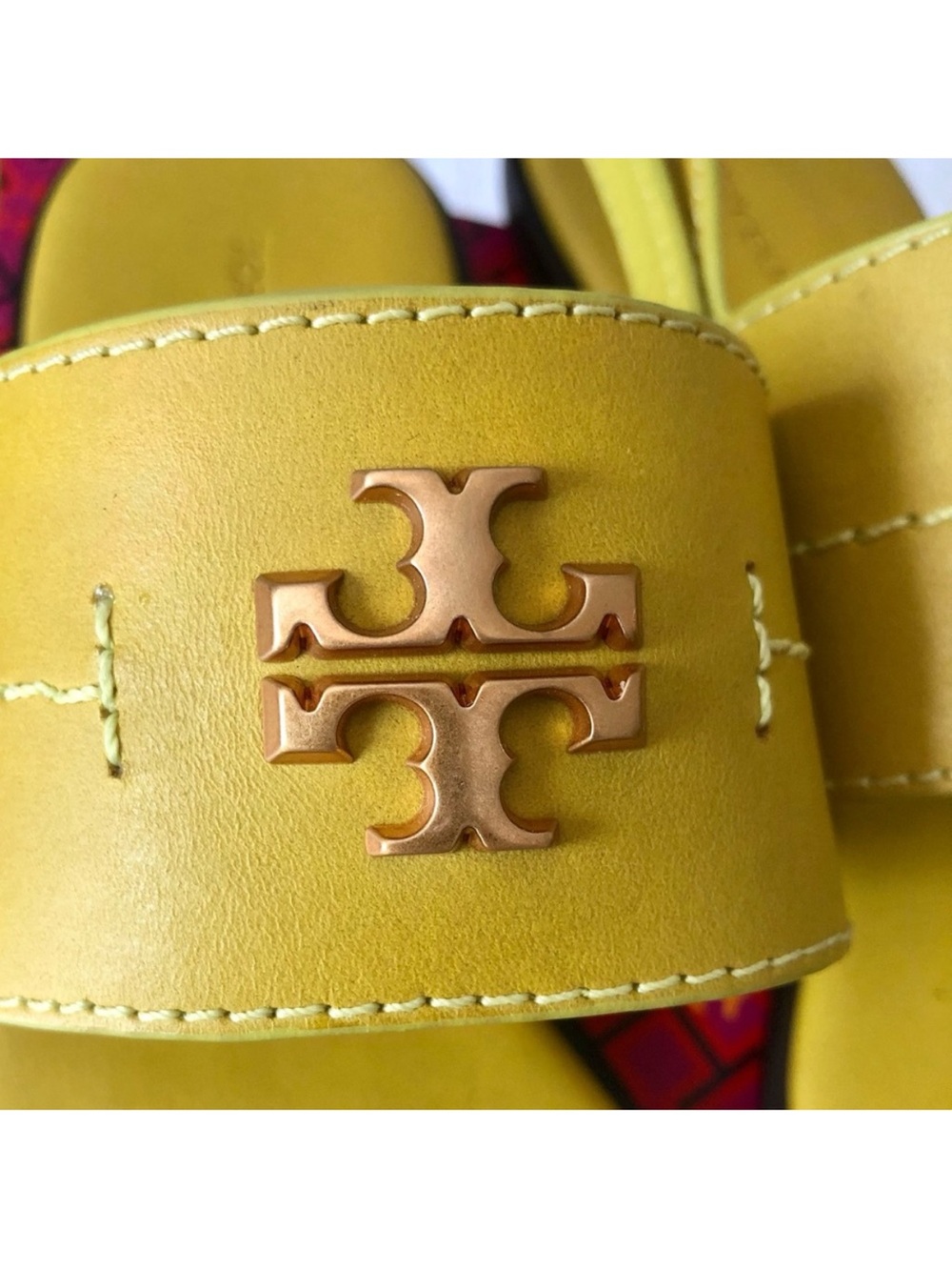 TORY BURCH Mini Everly Back Strap Leather Sandals Island Chartreus 9 NIB - Picture 2 of 5